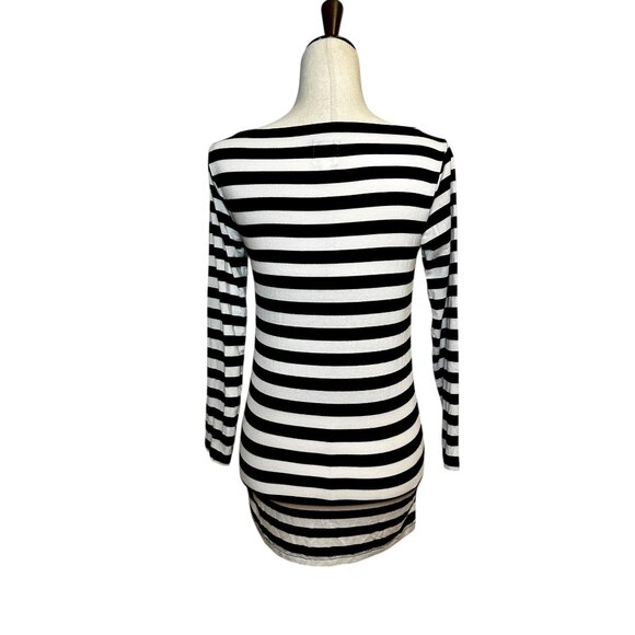 HATCH x J.Crew Black White Striped Maternity Top XS/S | Stretch Long Sleeve Body - Picture 6 of 9